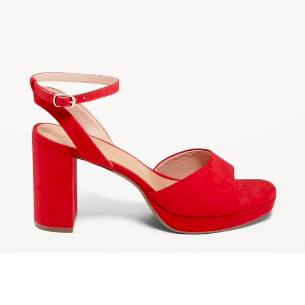 NWT Red Block Heel Sandals